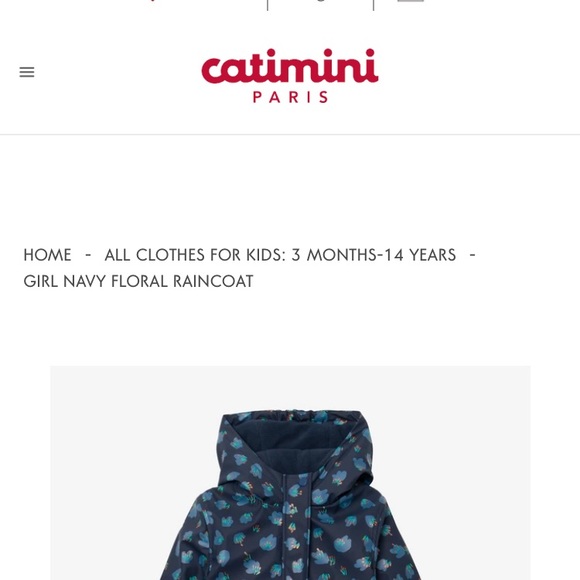 Catimini designer girls rain jacket sz 2 Paris - Picture 3 of 5